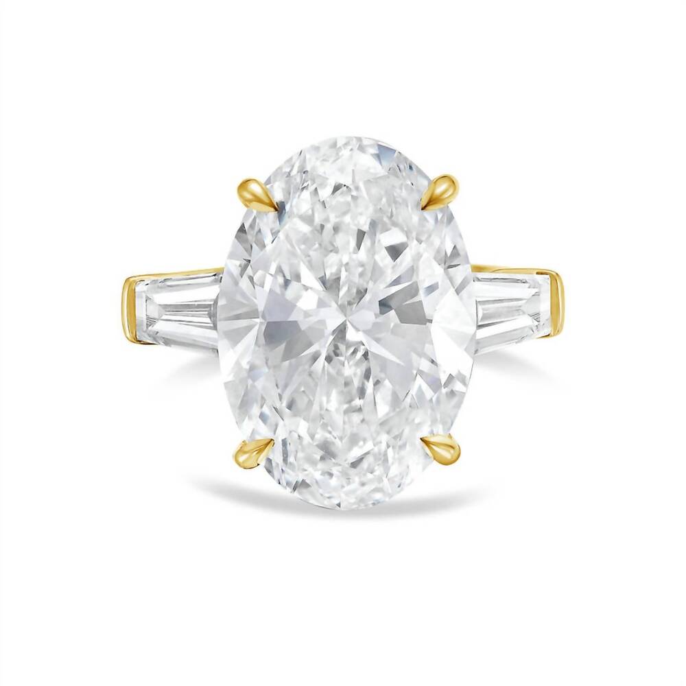 NEW DIANA M JEWELS women's oval & baguette lab-grown diamond jewelry ring (12.00